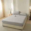 Soft light gray cotton fitted sheet bedroom bed cover