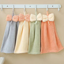 Soft pastel bowknot microfiber hand towels for kitchen and bathroom