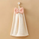 Soft pastel bowknot microfiber hand towels for kitchen and bathroom