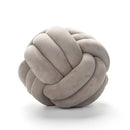 Soft pink velvet knotted ball round pillow for bedroom decor