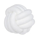 Soft pink velvet knotted ball round pillow for bedroom decor
