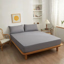 Soft yellow & beige cotton fitted sheet bedroom bedding