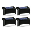 Solar Step Light Set of 4 with Warm LED and Weatherproof Design