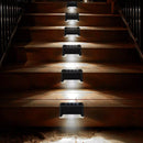 Solar Step Light Set of 4 with Warm LED and Weatherproof Design