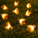 Solar String LED Lights with Bee Design for Garden, Party & Holiday Decor - Discontinued