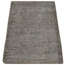 Modern Solid 2x3 Gray Hand Knotted Entryway Silk Area Rug