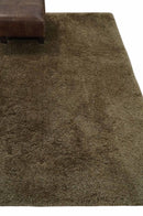 Solid 3x5, 4X6 and 5x7 Hand Woven Shag Brown Soft Viscose Area Rug