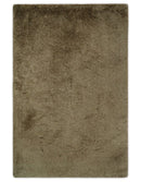 Solid 3x5, 4X6 and 5x7 Hand Woven Shag Brown Soft Viscose Area Rug