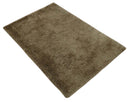 Solid 3x5, 4X6 and 5x7 Hand Woven Shag Brown Soft Viscose Area Rug