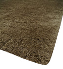 Solid 3x5, 4X6 and 5x7 Hand Woven Shag Brown Soft Viscose Area Rug