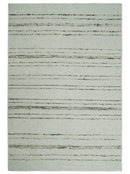 Solid Ivory and brown Woolen Chunky and Soft Berber Area Rug