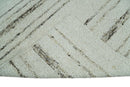 Solid Ivory and brown Woolen Chunky and Soft Berber Area Rug