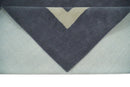 Modern Solid Gray and Beige Hand Tufted Wool Area Rug