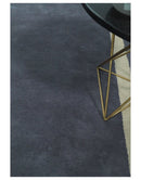 Modern Solid Gray and Beige Hand Tufted Wool Area Rug