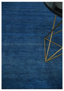 Solid Blue Hand knotted Contemporary 8x10 wool Area Rug