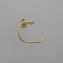 Solid Brass Towel Holder, Handcrafted Powder Room Holder