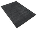 Solid Charcoal Black Scandinavian 5x7 Blended Wool Flatwoven Area Rug