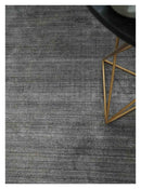 Solid Charcoal Scandinavian 5x7 Blended Bamboo Silk Flatwoven Area Rug, Dinning, Kids Rug | HL44