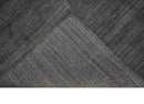 Solid Charcoal Scandinavian 5x7 Blended Bamboo Silk Flatwoven Area Rug, Dinning, Kids Rug | HL44
