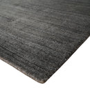 Solid Charcoal Scandinavian 5x7 Blended Bamboo Silk Flatwoven Area Rug, Dinning, Kids Rug | HL44