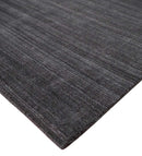 Solid Charcoal Scandinavian 5x7 Blended Wool Flatwoven Area Rug