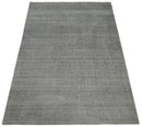 Hand Woven Solid Gray Blended Wool Area Rug
