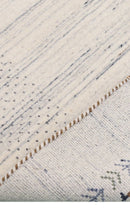 Solid Ivory Border Patterns Hand Loomed Wool Area Rug