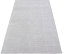 Modern Solid White Hand Made Textured Wool Area Rug