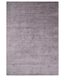 Solid Lavender Purple Scandinavian 5x7 Blended Wool Flatwoven Area Rug