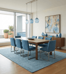 Solid Light Blue Woolen Hand Tufted 8x10 contemporary area Rug