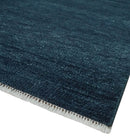 Solid Midnight Blue Hand knotted Modern 8x10 wool Area Rug