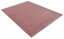 Solid Pink 8x10 Modern Contemporary Hand knotted wool Area Rug