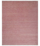 Solid Pink Custom Made Modern Contemporary Hand knotted wool Area Rug