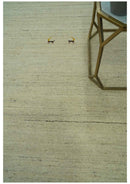 Solid Plain Beige and Charcoal Hand loom 4.6x7 wool area Rug