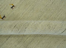 Solid Plain Beige and Charcoal Hand loom 4.6x7 wool area Rug