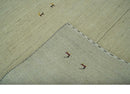 Solid Plain Beige and Charcoal Hand loom 4.6x7 wool area Rug