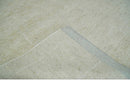 Solid plane Beige Hand Knotted 8.7x9.8 Wool Area Rug