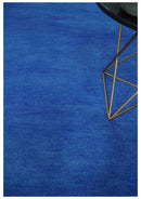 Solid Blue Contemporary Woolen Hand Tufted 8x10 wool area Rug