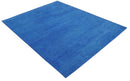 Solid Blue Contemporary Woolen Hand Tufted 8x10 wool area Rug