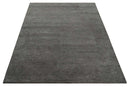 Solid Charcoal Woolen Hand Tufted 8x10 wool area Rug