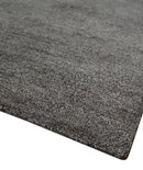 Solid Charcoal Woolen Hand Tufted 8x10 wool area Rug