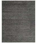 Solid Charcoal Woolen Hand Tufted 8x10 wool area Rug