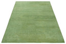 Solid Green Woolen Hand Tufted contemporary 8x10 wool Rug