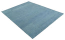Solid Light Blue Woolen Hand Tufted 8x10 contemporary area Rug