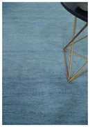 Solid Light Blue Woolen Hand Tufted 8x10 contemporary area Rug