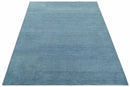 Solid Light Blue Woolen Hand Tufted 8x10 contemporary area Rug