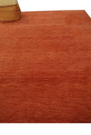 Solid Plane Rust Woolen Hand Tufted 8x10 wool Rug
