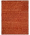 Solid Plane Rust Woolen Hand Tufted 8x10 wool Rug