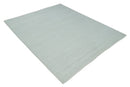 Solid plane Silver Hand Knotted 8x10 Wool Area Rug