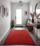 Solid Red Scandinavian 5x7 Blended Wool Flatwoven Area Rug